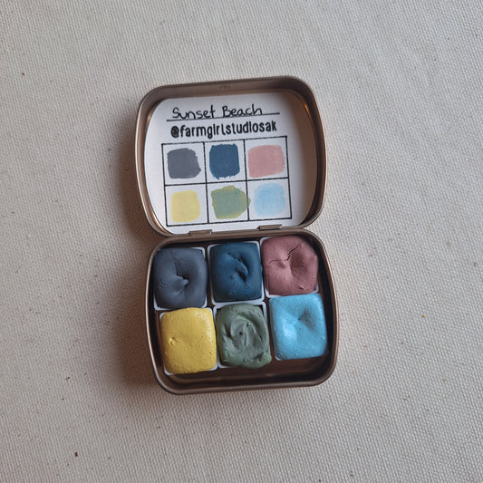 Handmade Watercolors Mini- Sunset Beach