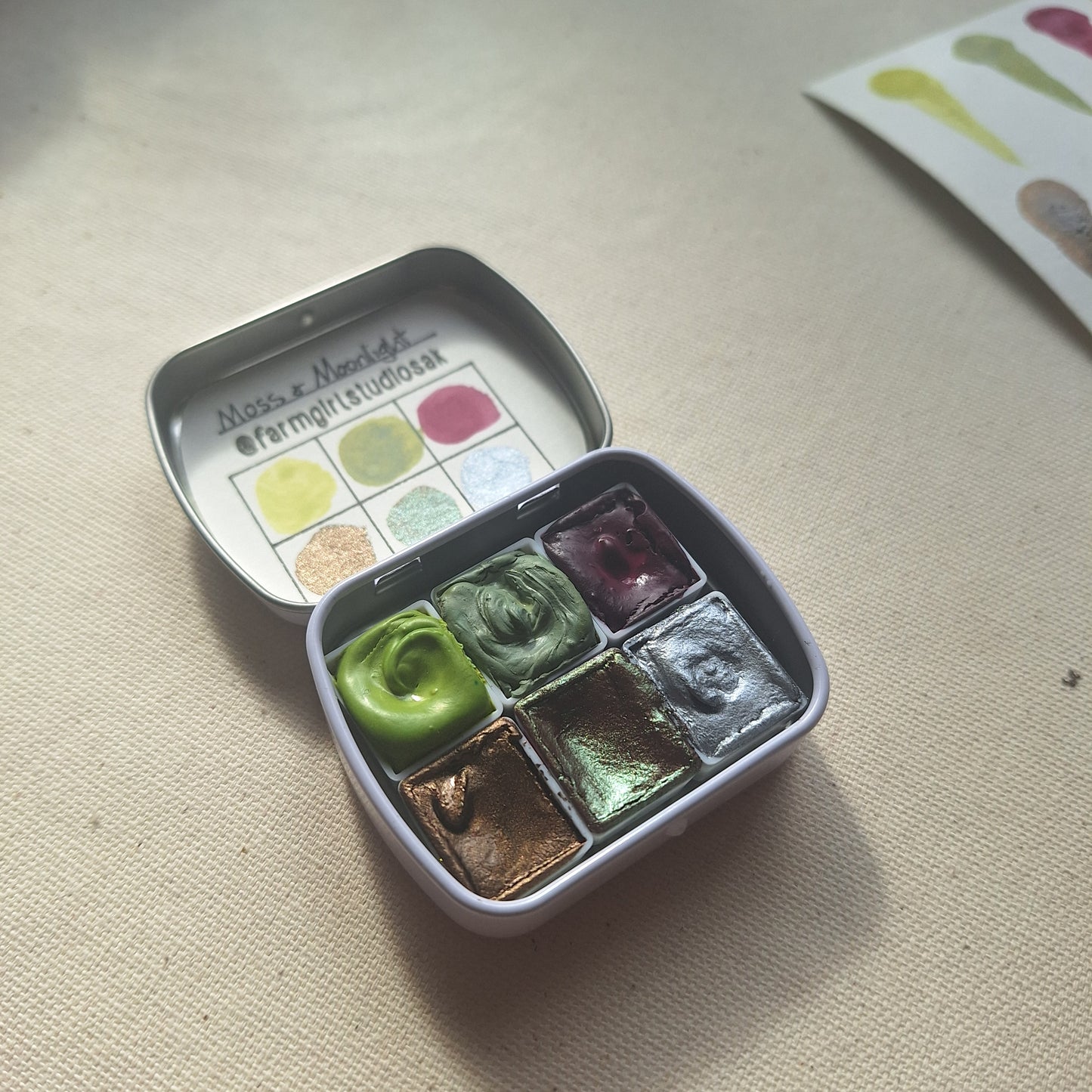 Handmade Watercolors Mini- Moss & Moonlight