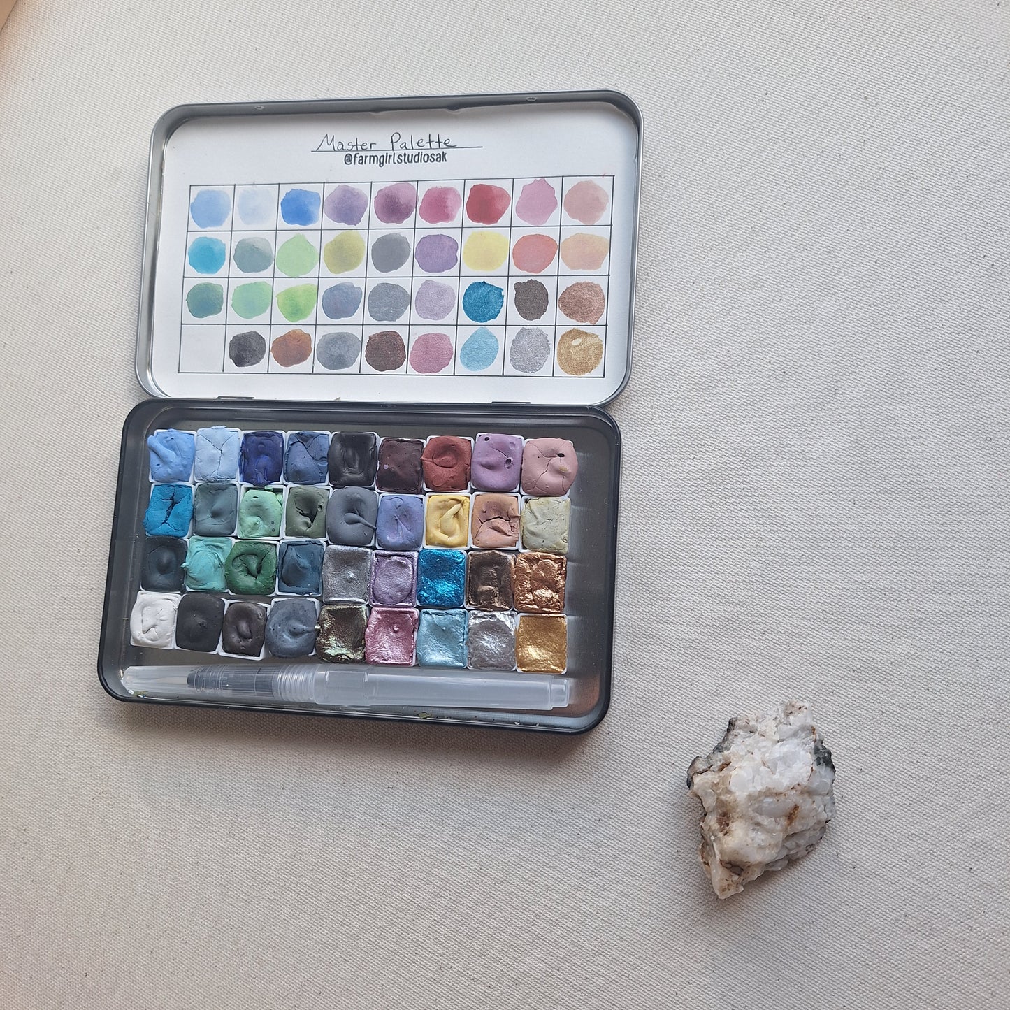 Master Palette - Handmade Watercolors 36 pan + Brush