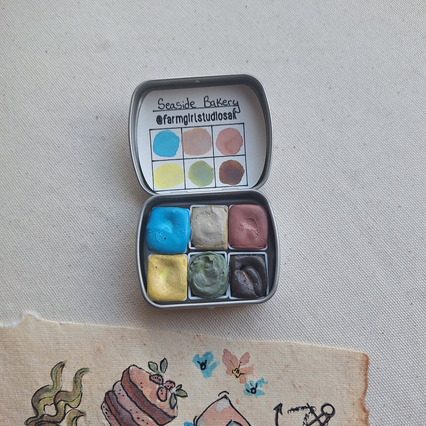 Handmade Watercolors Mini- Seaside Bakery