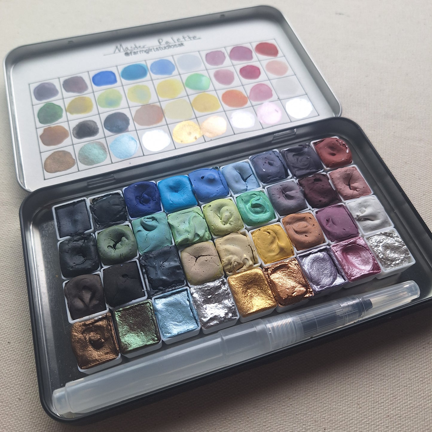 Master Palette - Handmade Watercolors 36 pan + Brush