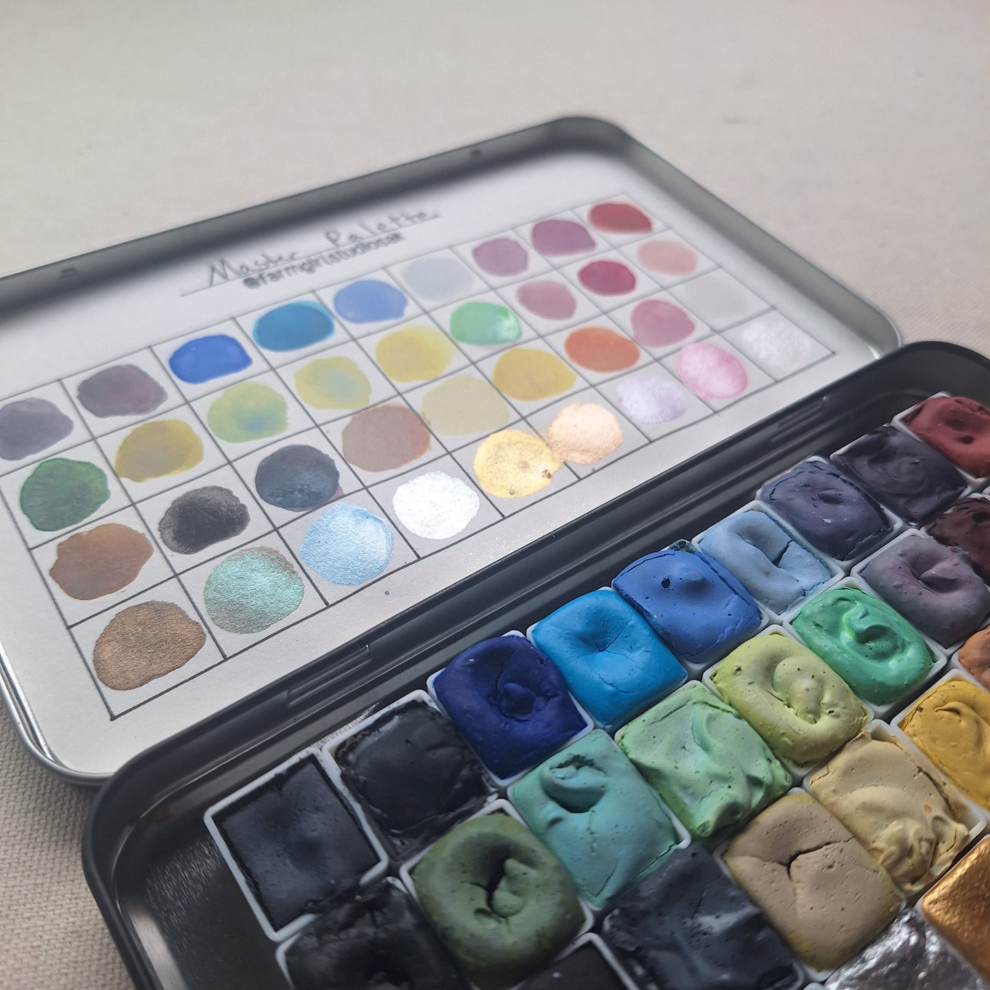 Master Palette - Handmade Watercolors 36 pan + Brush
