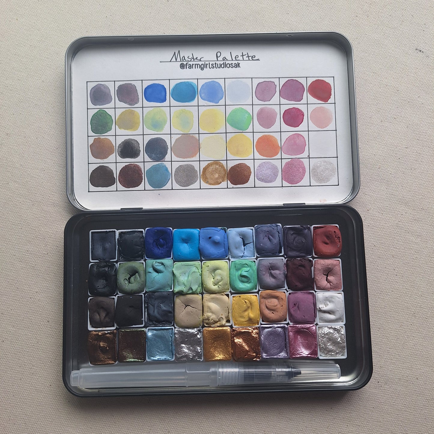 Master Palette - Handmade Watercolors 36 pan + Brush