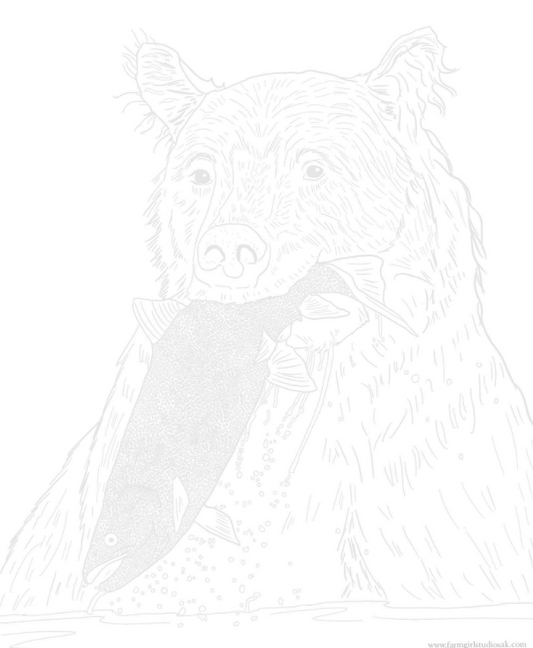 Alaska Moose & Bear Watercolor Pages - Printable Template