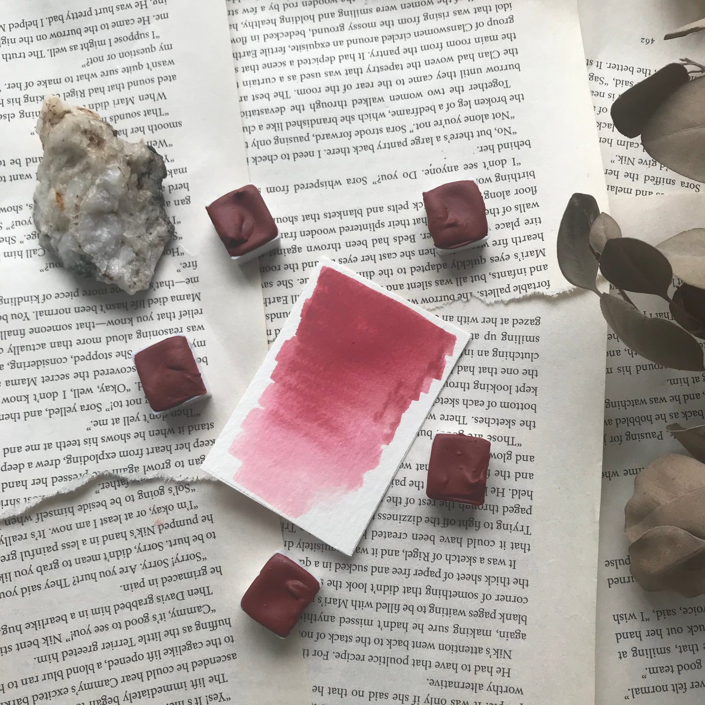 Crimson Red Handmade Watercolor