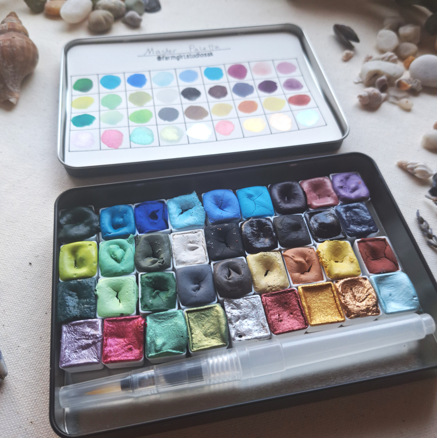 Master Palette - Handmade Watercolors 36 pan + Brush