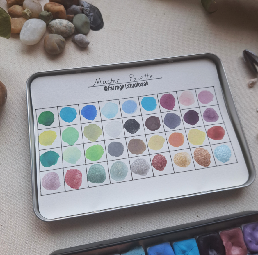 Master Palette - Handmade Watercolors 36 pan + Brush