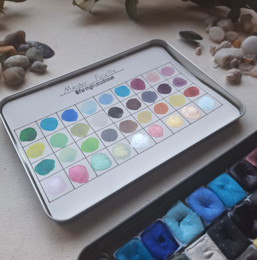 Master Palette - Handmade Watercolors 36 pan + Brush