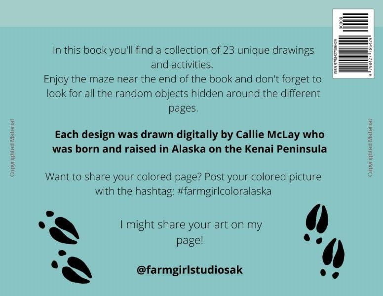 Back cover of Color Alaska Coloring Book