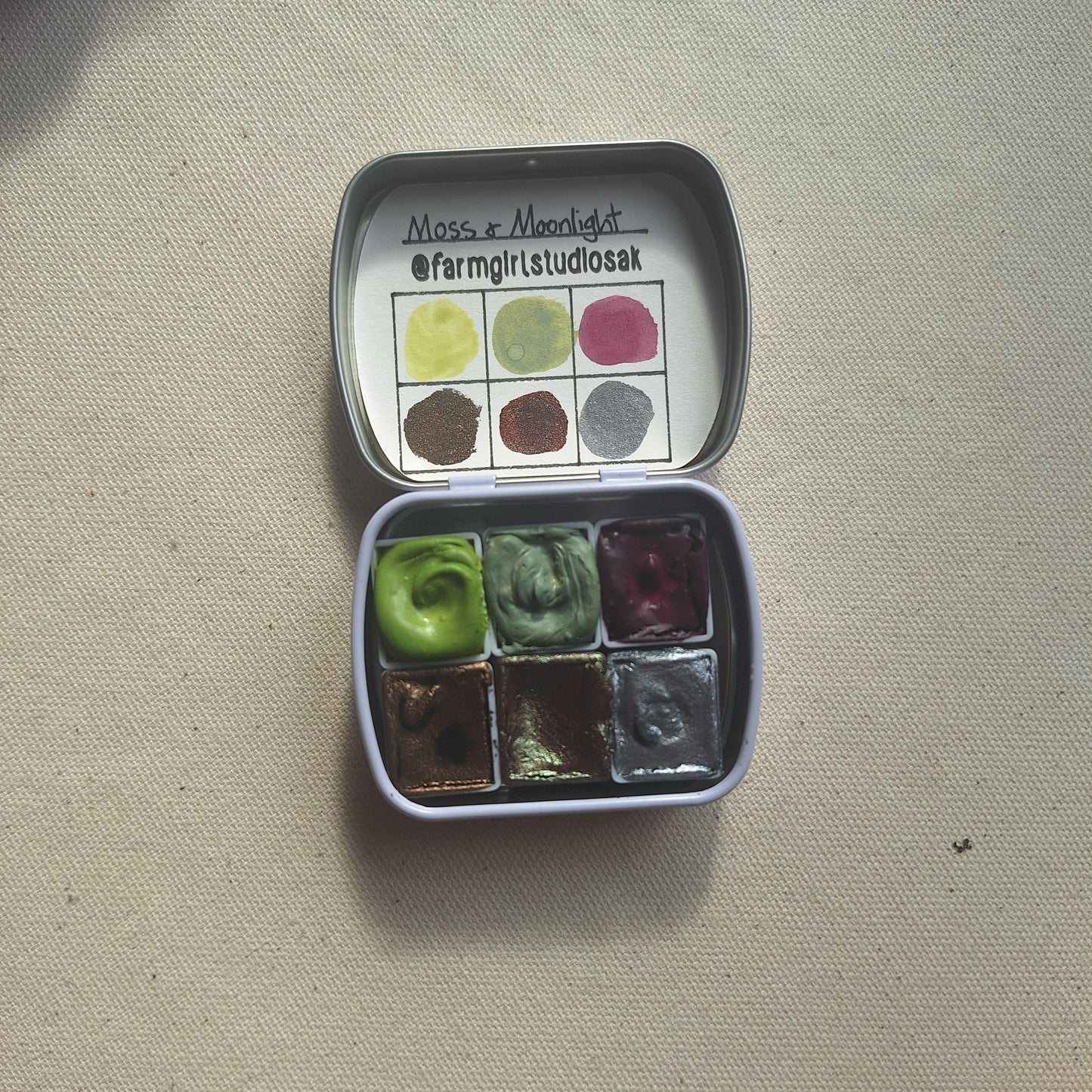 Handmade Watercolors Mini- Moss & Moonlight