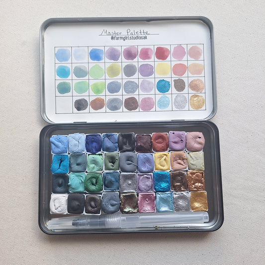 Master Palette - Handmade Watercolors 36 pan + Brush