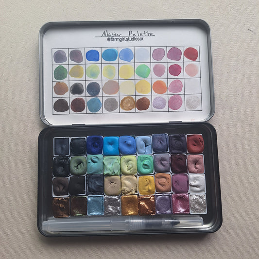 Master Palette - Handmade Watercolors 36 pan + Brush