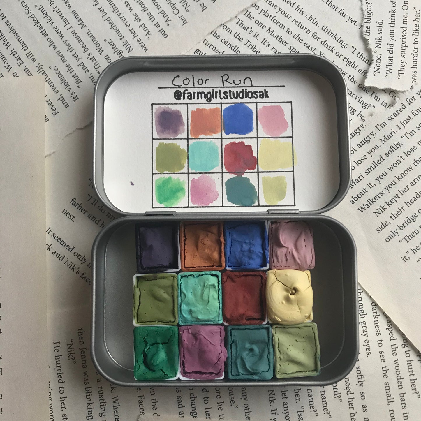 Handmade Watercolors - Color Run Palette