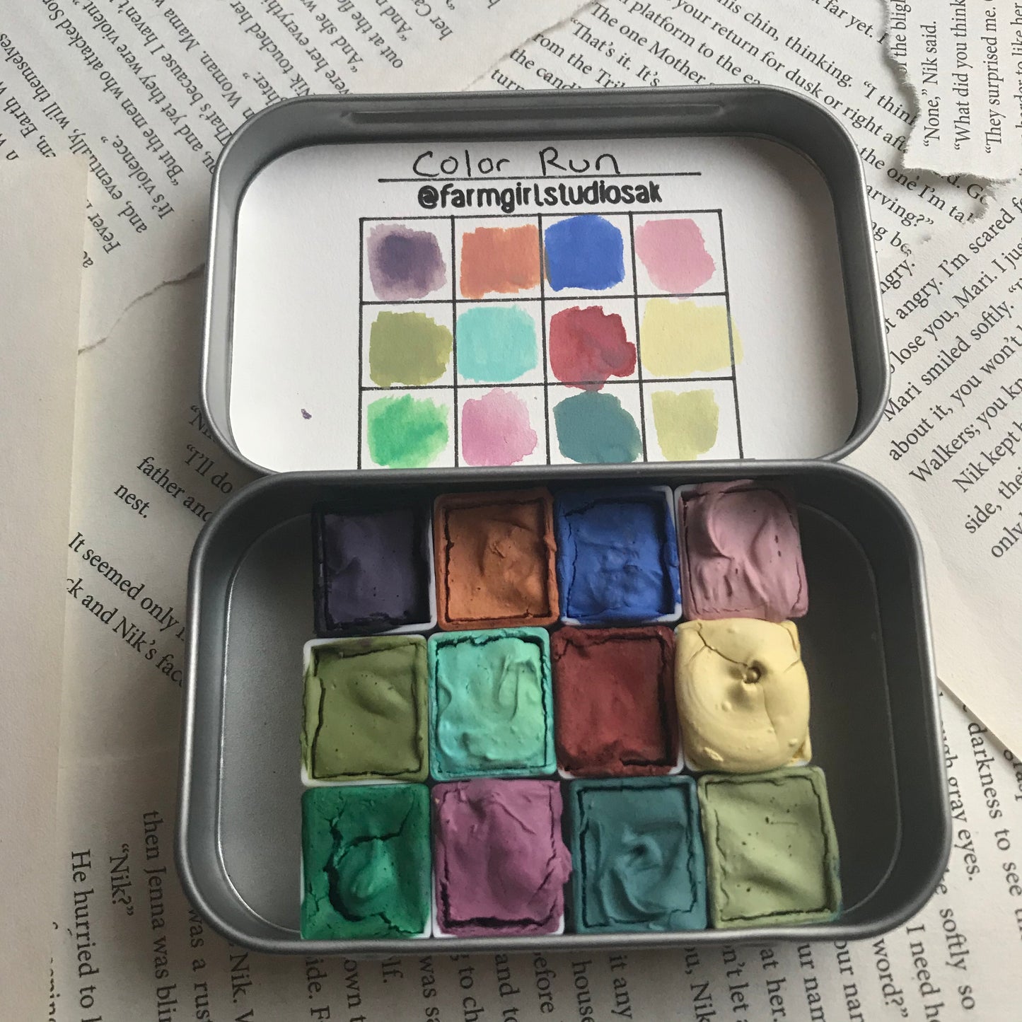 Handmade Watercolors - Color Run Palette