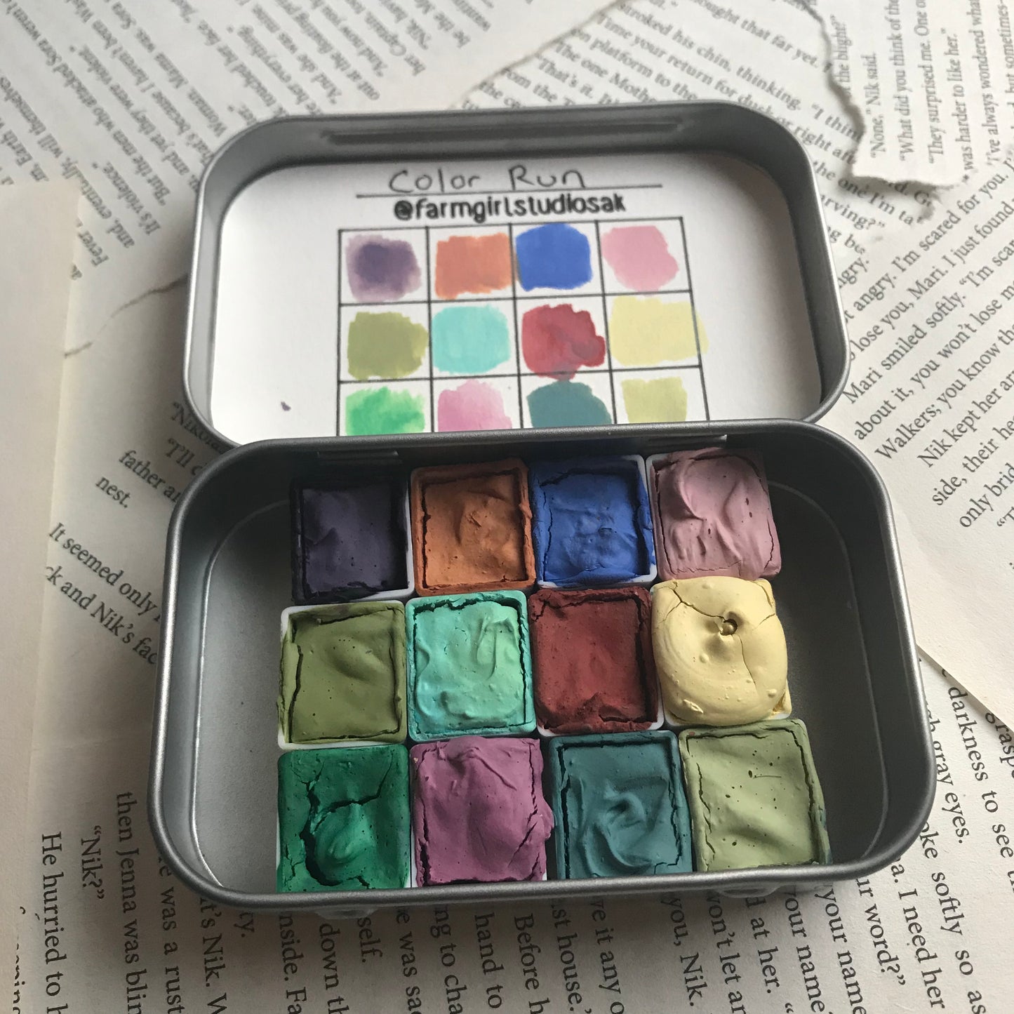 Handmade Watercolors - Color Run Palette