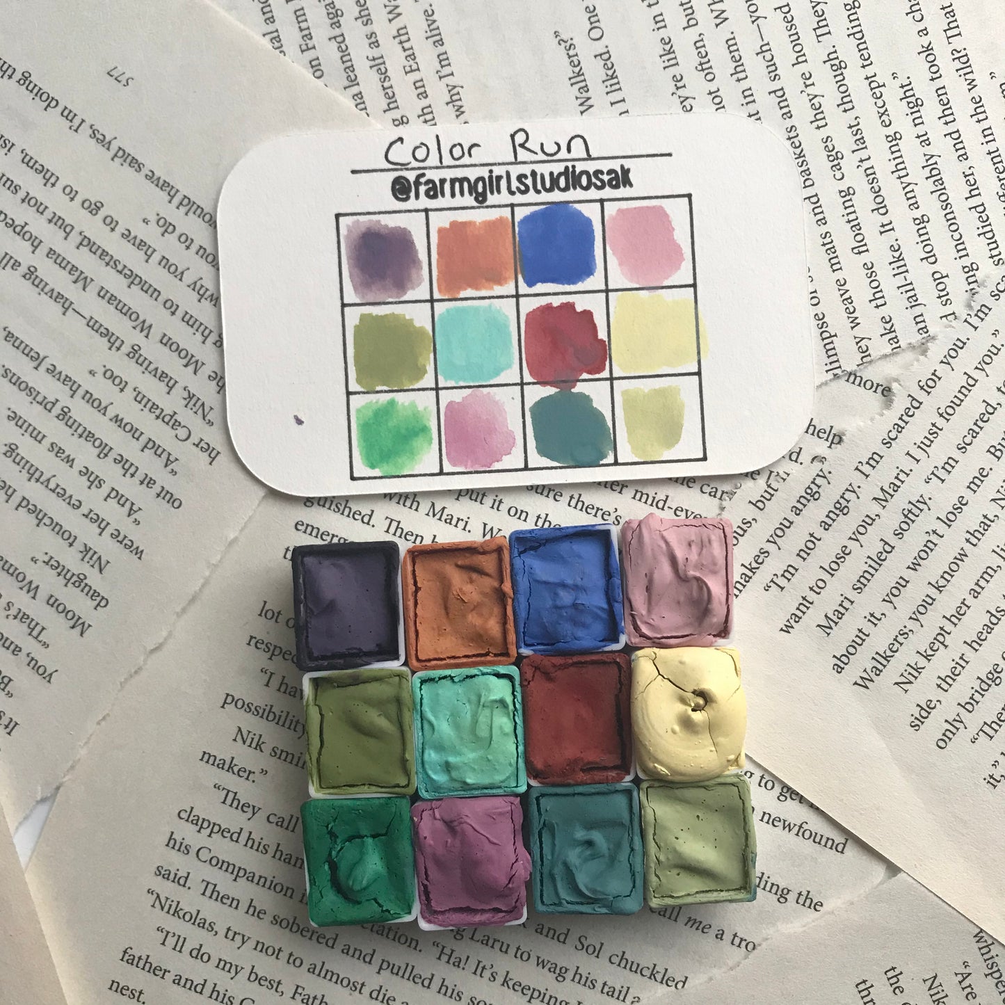 Handmade Watercolors - Color Run Palette