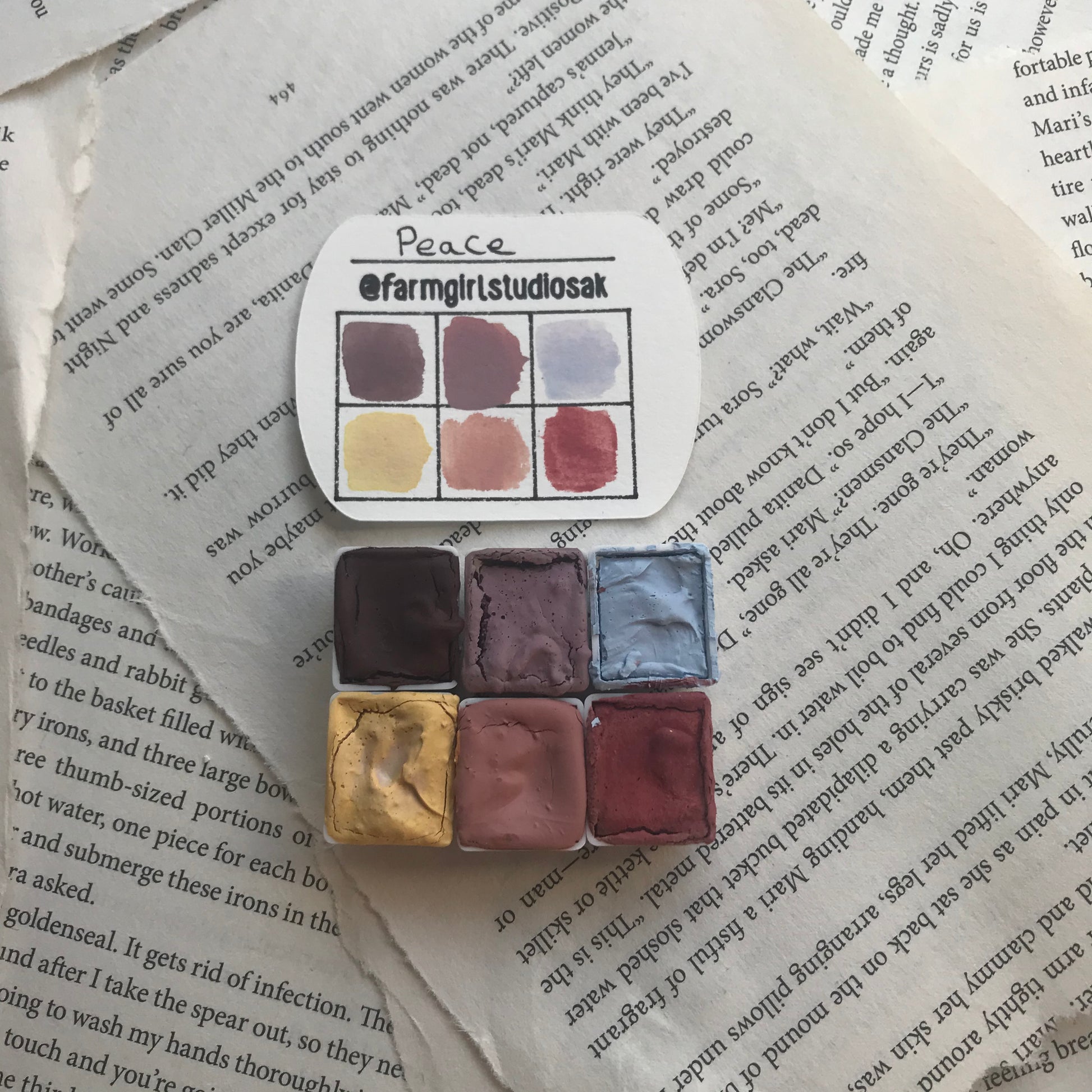 Mini Handmade Watercolor Palette - Peace