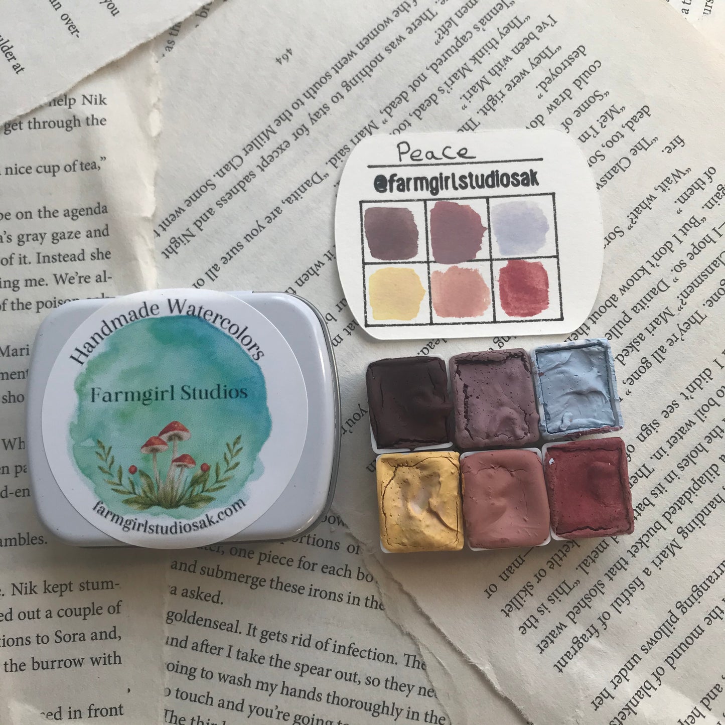 Handmade Watercolor Mini Palette - Peace