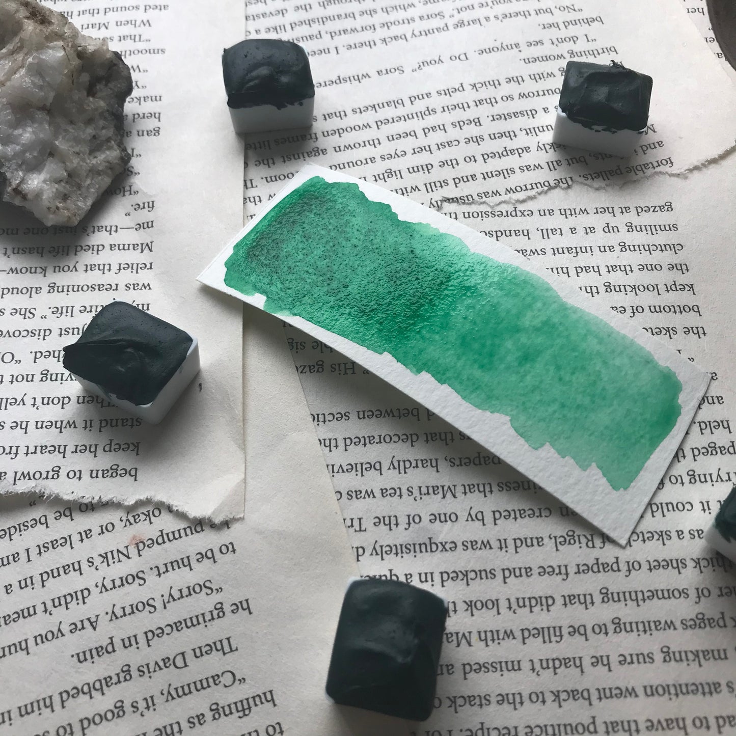 Emerald Green Handmade Watercolors