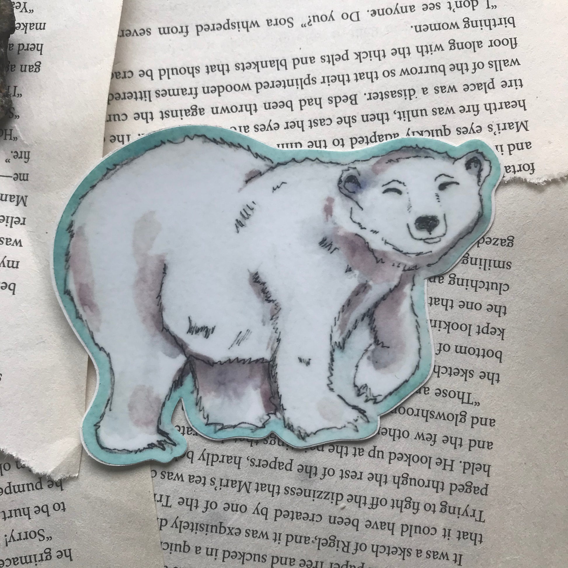 Polar Bear Waterproof Sticker close up