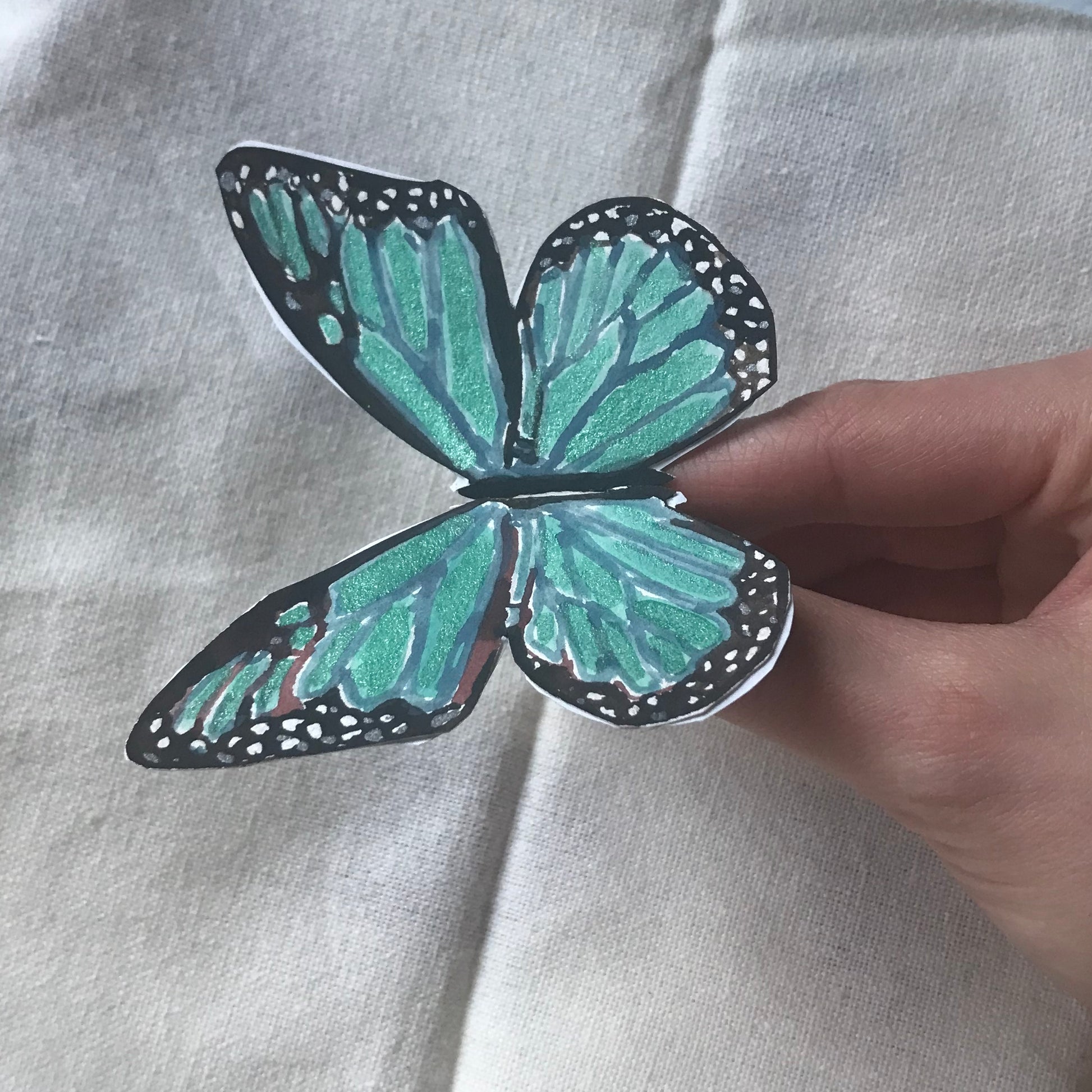 Printable Butterfly Bookmark Painted