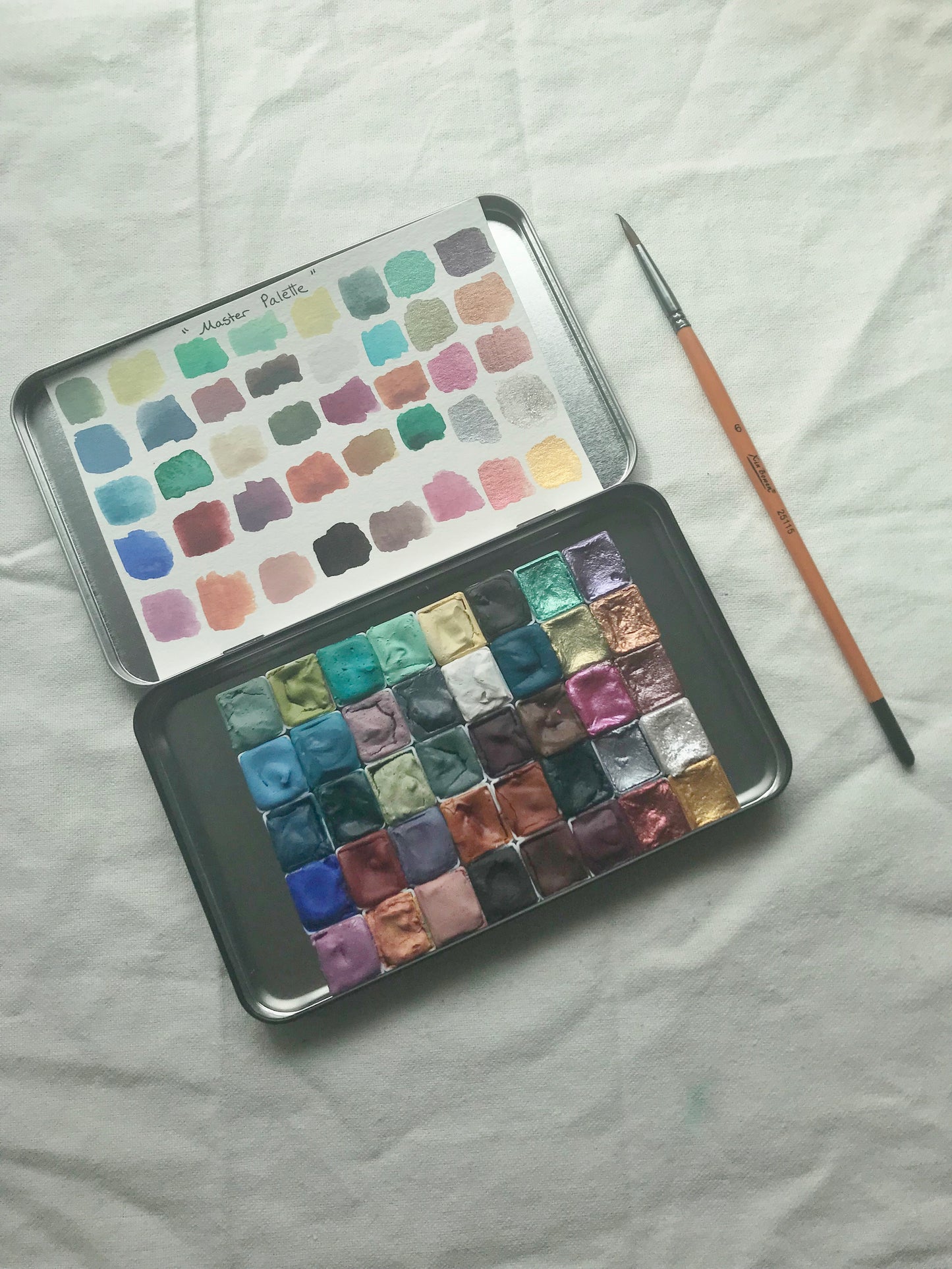 Master Palette - Handmade Watercolors 40 pan + Brush