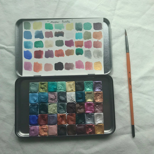 Master Palette - Handmade Watercolors 40 pan + Brush