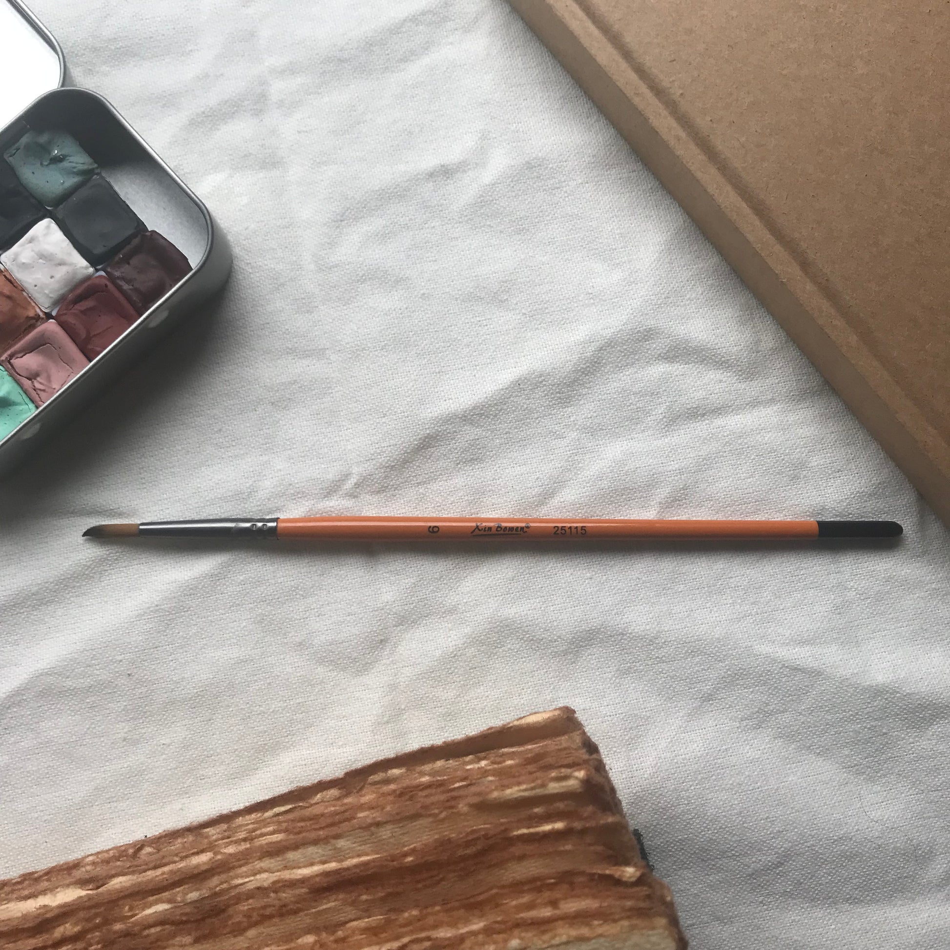 Watercolor Brush with Nylon Hair & Birch Wood Handle