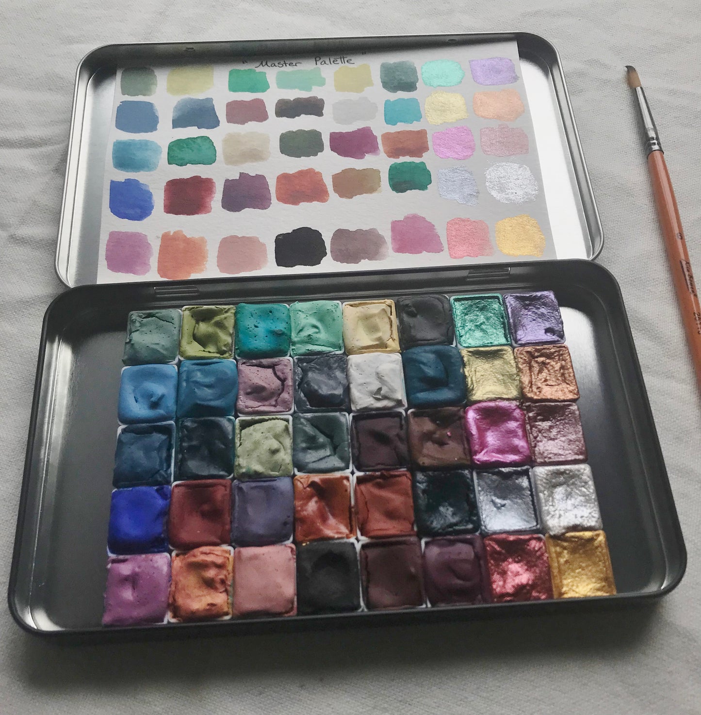 Master Palette - Handmade Watercolors 40 pan + Brush