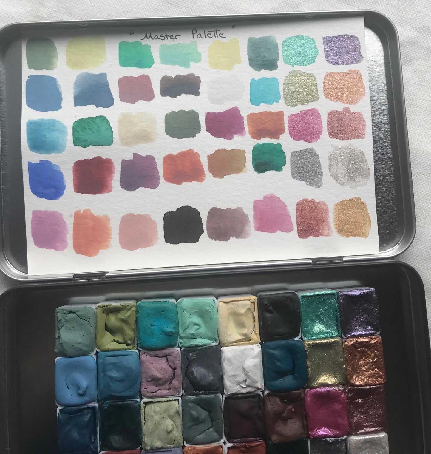 Master Palette - Handmade Watercolors 40 pan + Brush