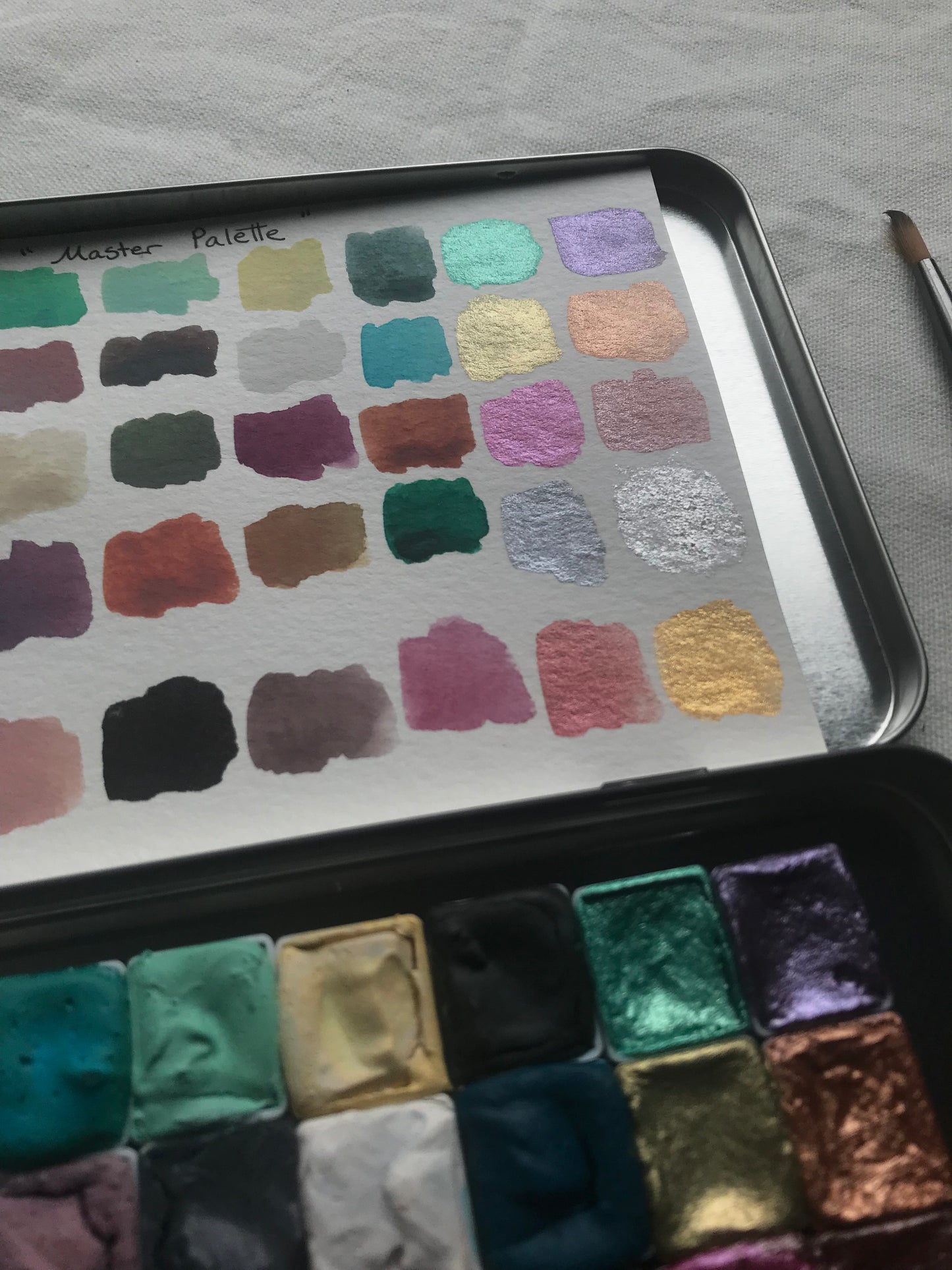 Master Palette - Handmade Watercolors 40 pan + Brush