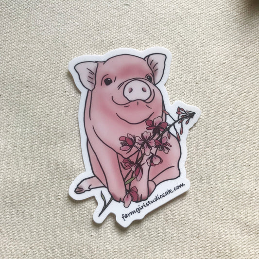 Fireweed Pig Waterproof Sticker