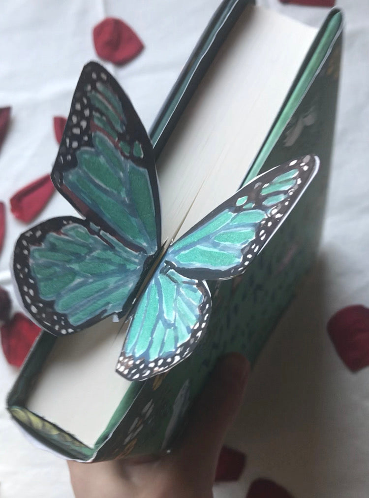 Printable Butterfly Bookmark in book