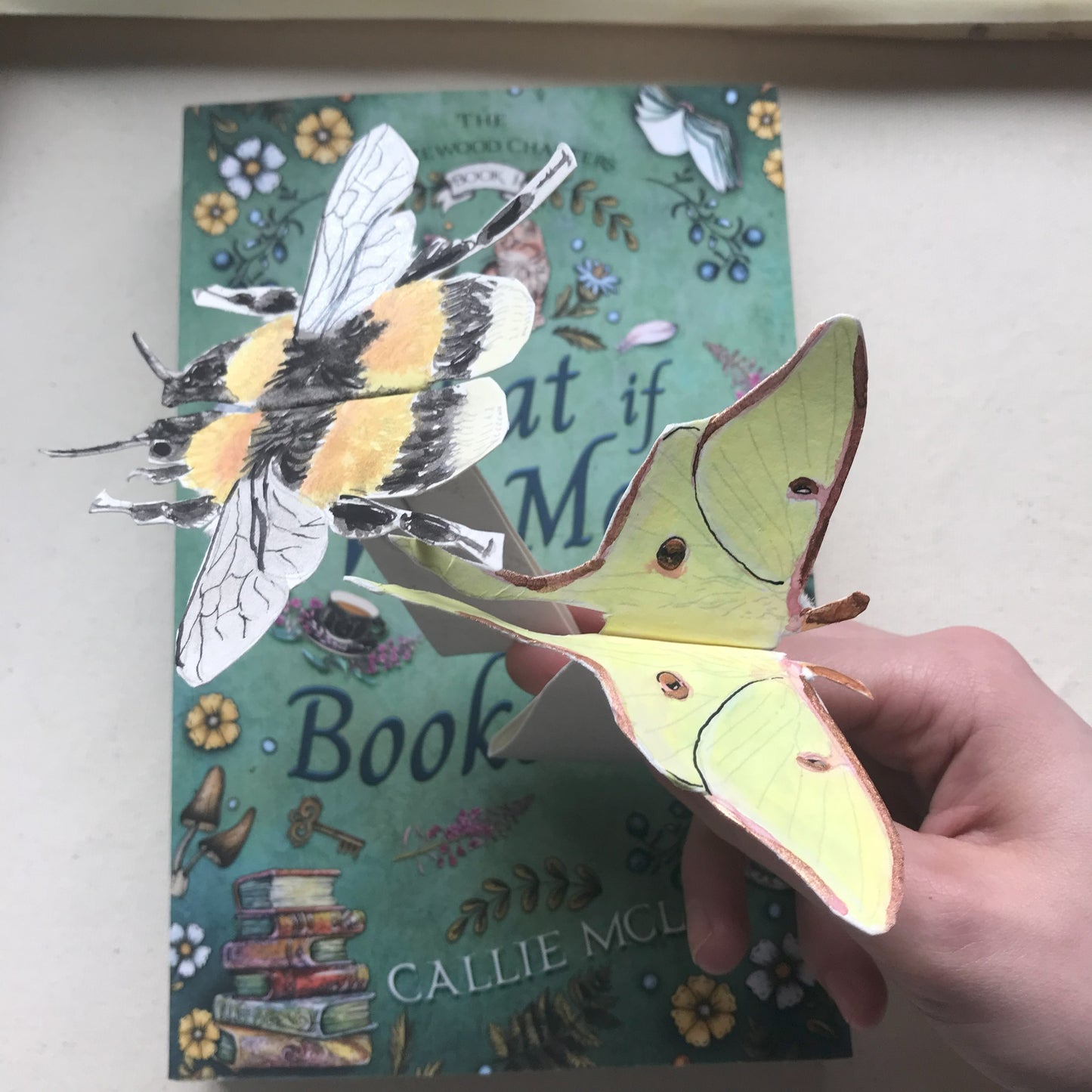 Printable Moth & Bee Bookmark Template