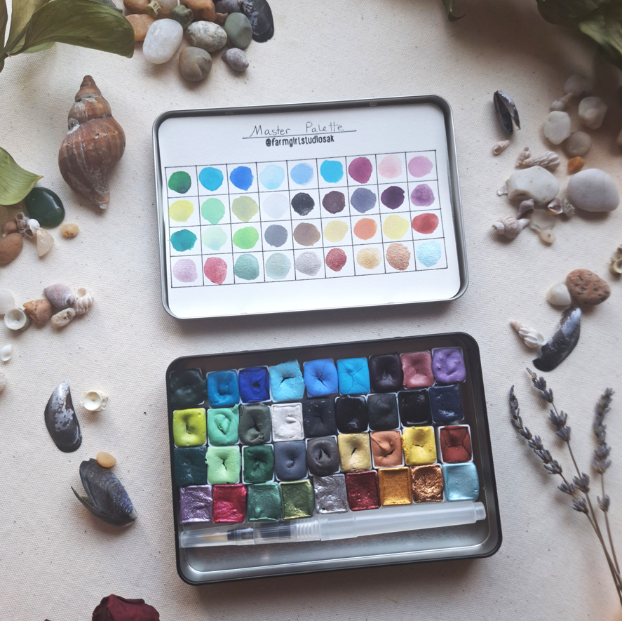 Master Palette - Handmade Watercolors 36 pan + Brush