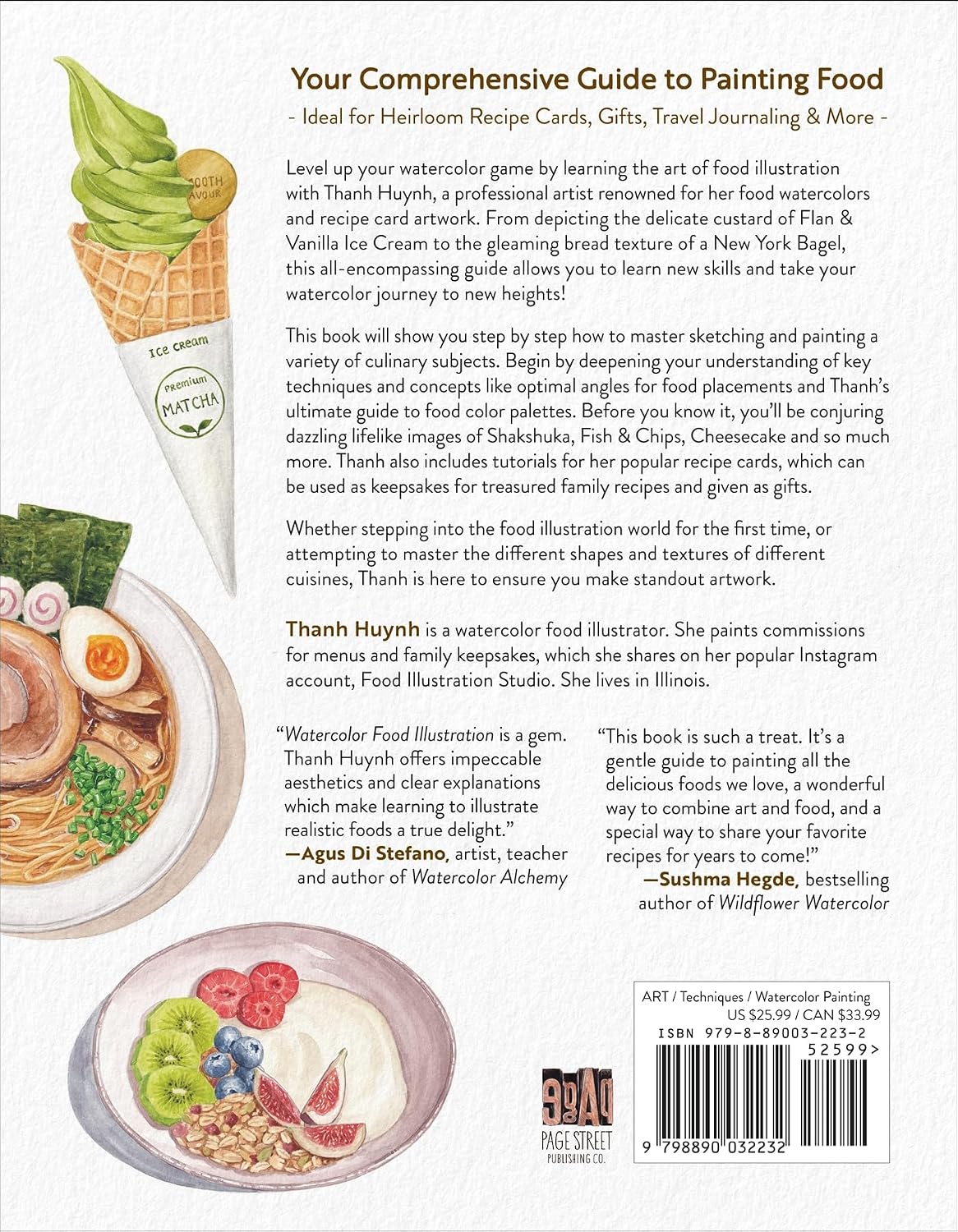 Watercolor Food Illustration Book